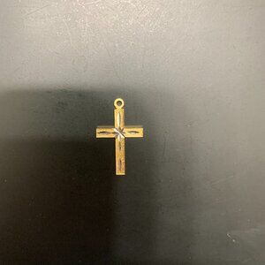 Gold Plated Chisel Point Cross Pendant (NEW)